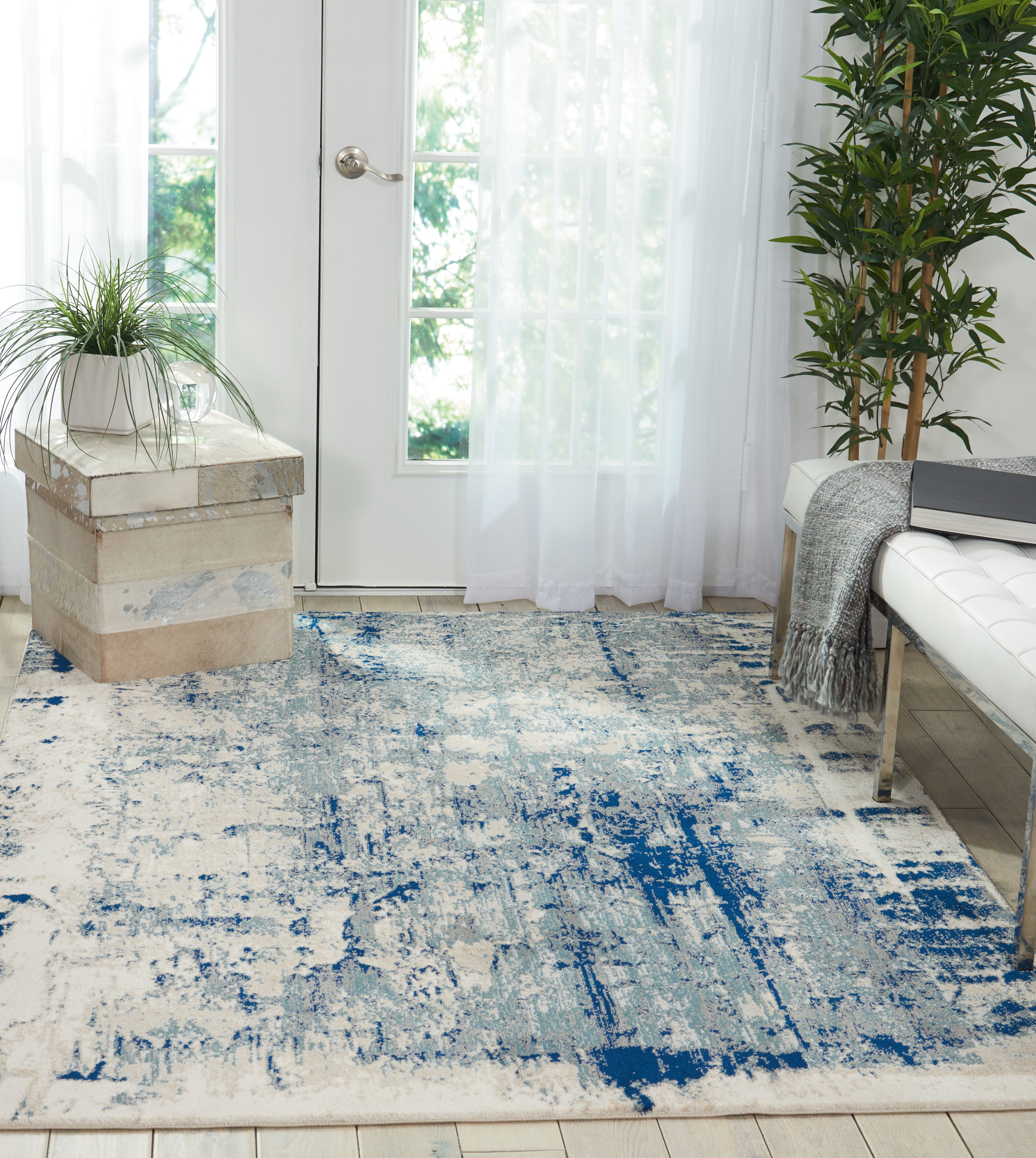 Nourison Maxell MAE16 Ivory Blue Rug